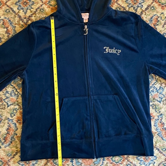 Juicy Couture Regal Blue Velour Tracksuit Hoodie (L) & Pants (M) - Picture 9 of 16